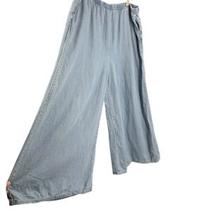 Light Wash Wide-Leg Denim Trousers - Relaxed Fit